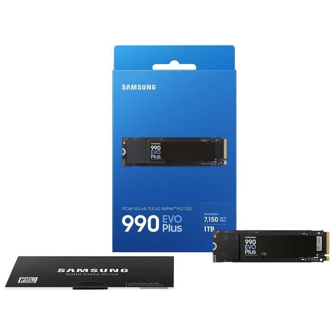 Samsung MZ-V9S1T0BW 990 EVO Plus SSD Interno M.2 1TB NVMe 2.0 PCIe 4.0 x4 5.0 x2 V-NAND TLC 7250 MB-s colore Nero