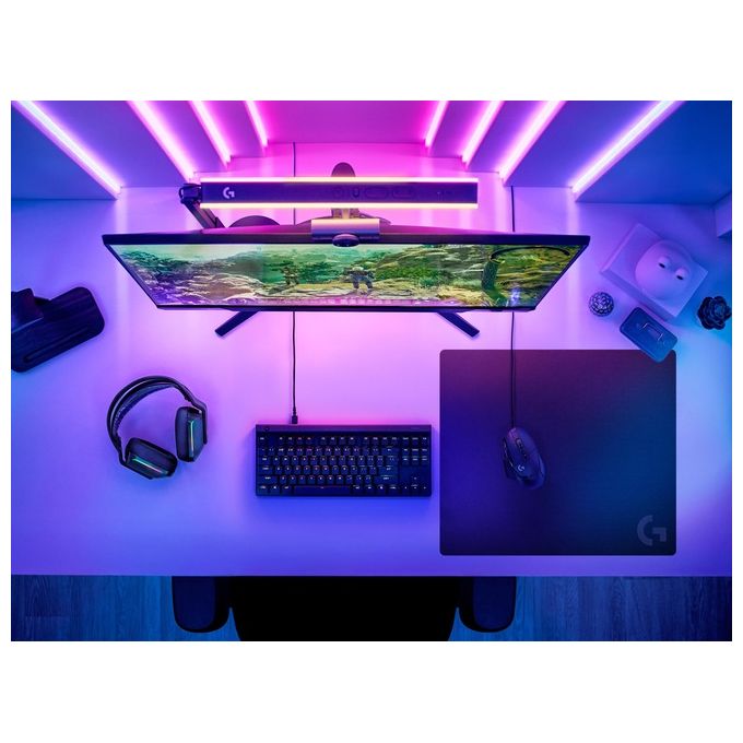 Logitech G 943-000799 G640 Tappetino per Mouse da Gioco in Tessuto Friczione Moderata Base Antiscivolo 460 x 400 x 3 mm colore Nero