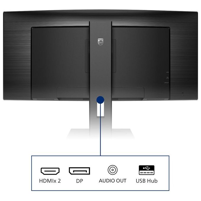 Philips 345B1C-00 B Line Monitor Curvo 34'' WQHD 3440x1440 VA 100Hz 4ms USB Hub Altoparlanti colore Nero