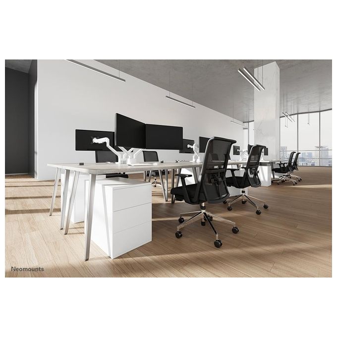 Neomounts W128881660 DS70-250WH1 Supporto da Scrivania per Monitor 17''-35'' Portata 9 Kg Regolazione Altezza 21,5-49,5 cm con Molla a Gas colore Bianco