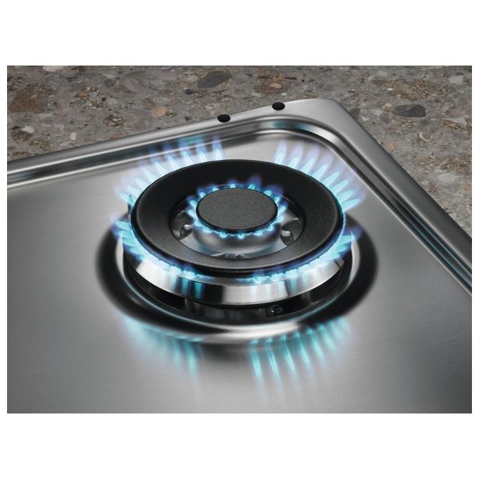 Electrolux KGS6434SX SpeedBurner Piano cottura a gas 4 Fuochi Fiamma Pura 1 bruciatore Wok multicorona 60 cm Inox Antimpronta