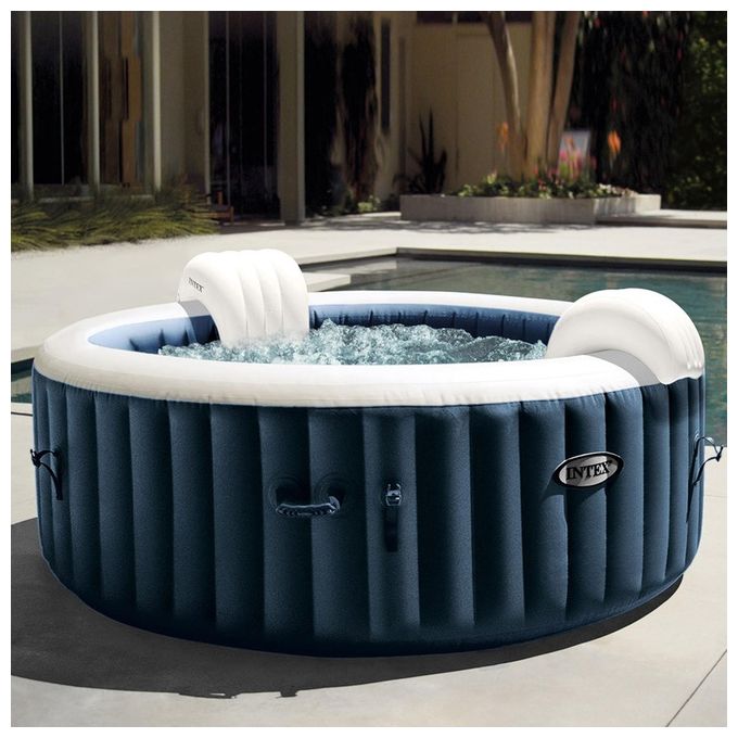 Intex 28430EX PureSpa Bubble Massage Vasca Idromassaggio Gonfiabile 4 posti 140 getti Riscaldatore 2200W 795 L colore Blu Navy