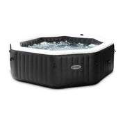 Intex 28458 PureSpa Jet and Bubble Deluxe Spa Gonfiabile Ottagonale 4 Posti 795 L 140 Getti 2200 W colore Nero