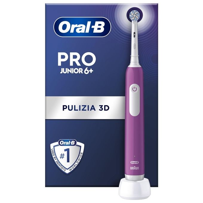 Oral-B 8006540742891 Junior Spazzolino elettrico rotante 3 modalita' timer 2 min sensore pressione colore Viola