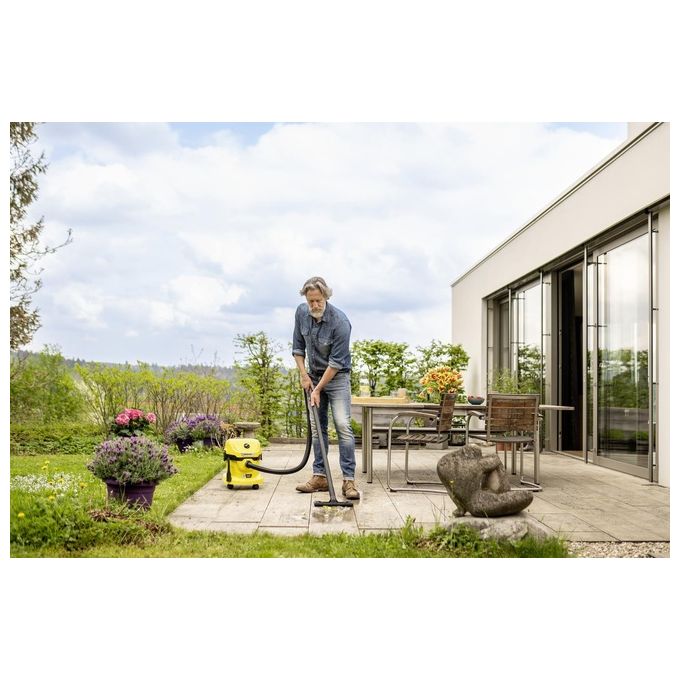 Kärcher 1.628-501.0 WD 2-18 Aspiratore a cilindro Secco e Bagnato con Batteria 12 L 225 W Autonomia 10 min colore Nero Giallo