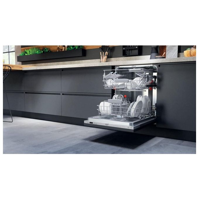 Hotpoint HIC 3C41 CW Lavastoviglie da Incasso a Scomparsa Totale 14 coperti Classe C 41 dB Motore Inverter 9 Programmi (82x60x55 cm) colore Argento