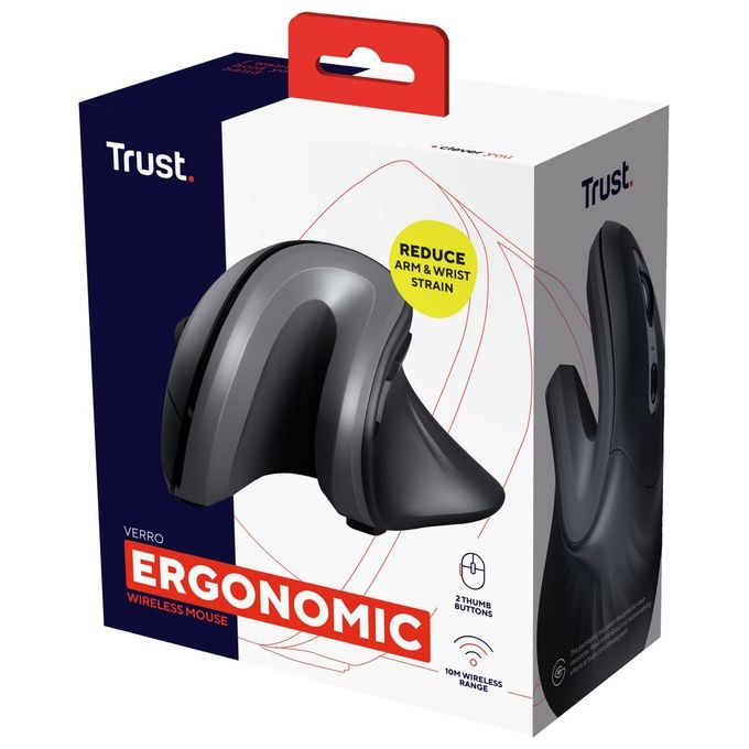 Trust Verro Mouse Rf Wireless Ottico 1600 Dpi Mano Destra