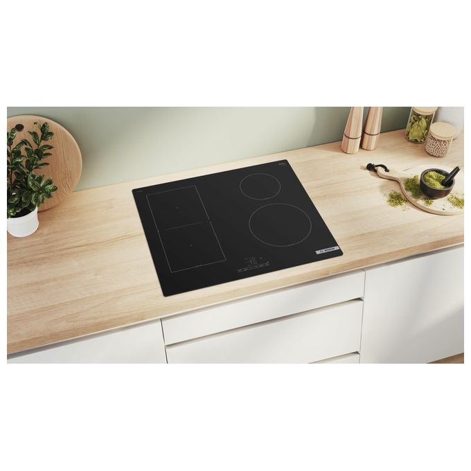 Bosch PVS61RBB5E Serie 4 Piano cottura a induzione 60 cm 4 zone CombInduction PowerBoost Touch Control colore Nero