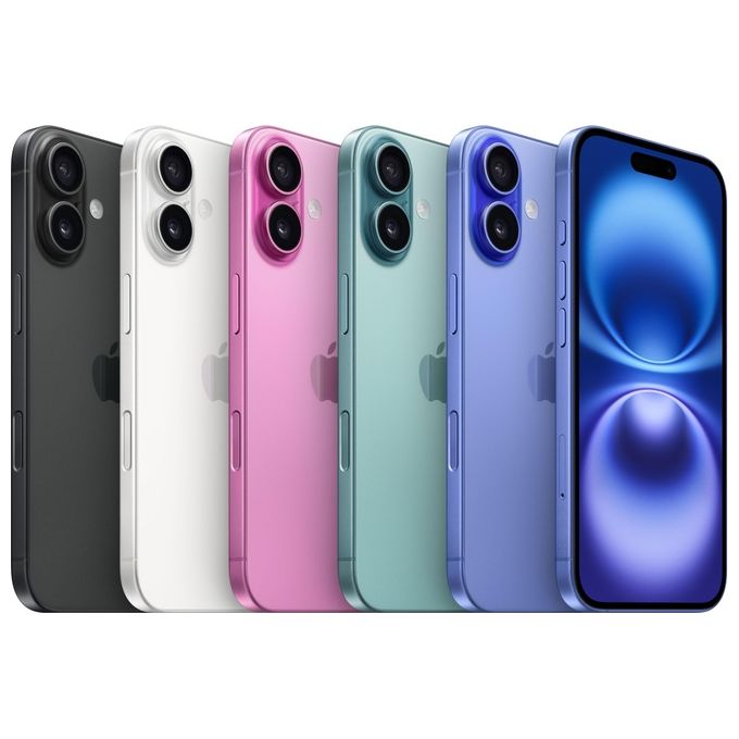 Apple MYE73QL-A iPhone 16 Smartphone 5G 6.1'' OLED 128GB Chip A18 Dual SIM Face ID iOS 18 colore Nero