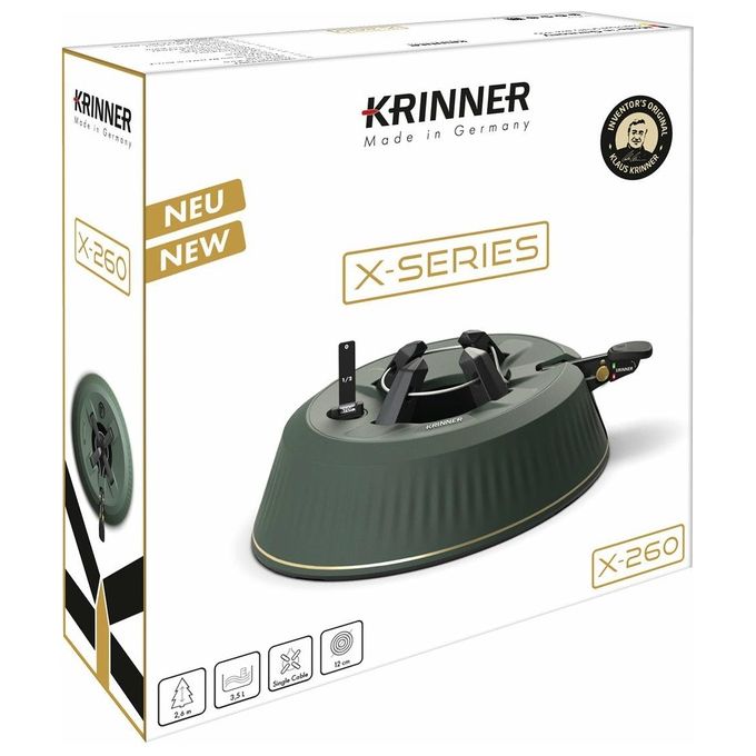 Krinner 94325 X-Series Supporto per Albero di Natale Altezza max 2,6 m Diametro tronco max 12 cm Serbatoio 3,5 L colore Verde