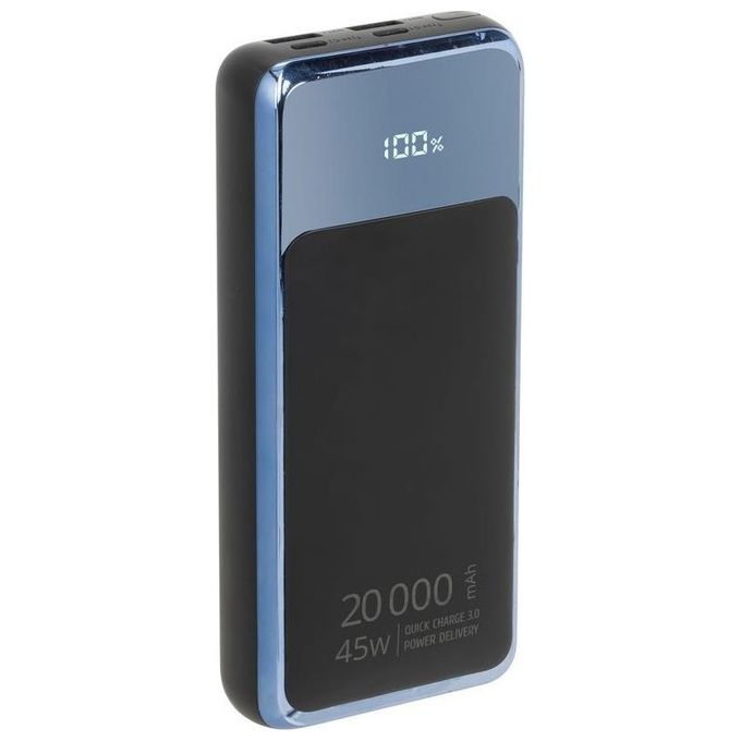 Rivacase VA1075 Power Bank 20000 mAh 45W USB-C QC PD per Smartphone Laptop colore Nero Blu