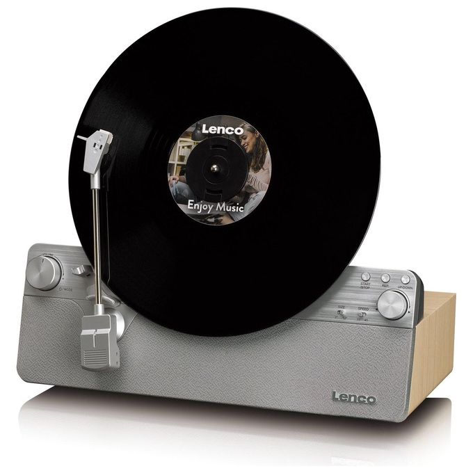 Lenco LSA-071SI LS Series Giradischi Verticale Automatico Bluetooth 5.3 Altoparlanti 2x5W Testina AT-3600L colore Silver Legno