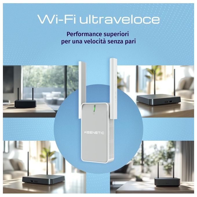Keenetic KN-3311 Buddy 5 Range Extender Wi-Fi Mesh AC1200 Dual Band 2.4 5 GHz 1 Porta Ethernet 100 Mbit-s colore Bianco Grigio