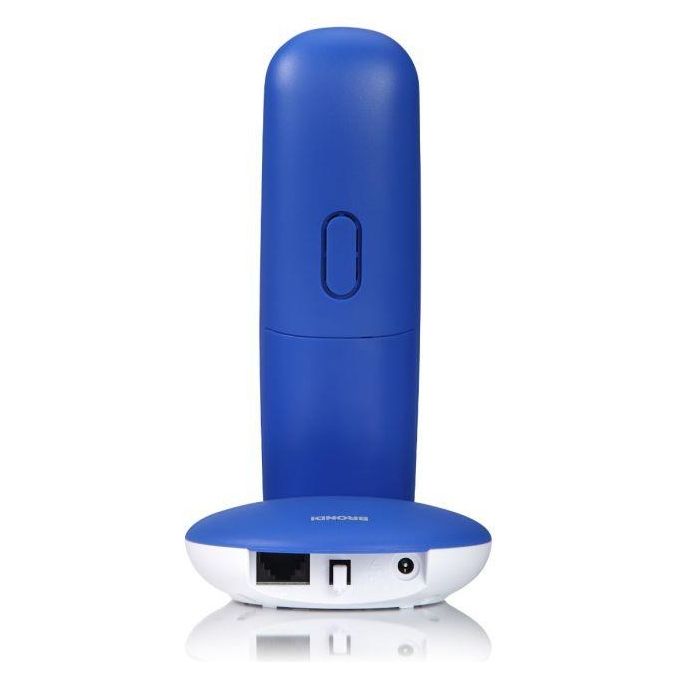 Brondi LOTUS Telefono Cordless ECO DECT GAP Rubrica 50 Contatti Sveglia ID Chiamate Fino 5 Portatili colore Bianco Blu