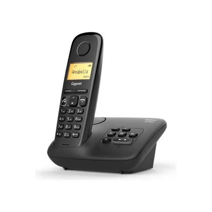 Gigaset A270A Telefono Cordless DECT Segreteria Telefonica Vivavoce Display 1.5'' Rubrica 80 Contatti colore Nero