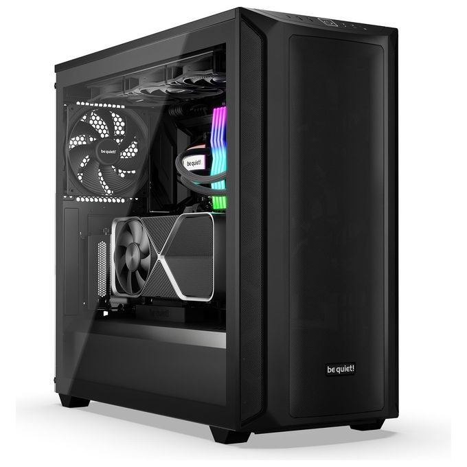 Be quiet! BGW60 Shadow Base 800 Case PC Midi Tower con 3 Ventole 140mm PWM USB 3.2 Gen 2 Type C Radiatori fino a 420mm Pannello Laterale in Vetro Temperato colore Nero