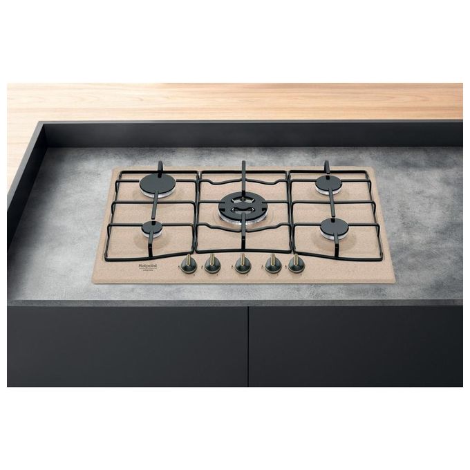 Hotpoint PCN750TAVRHA Tradizione Piano cottura gas 75 cm 5 fuochi tripla corona 3600 W griglie smaltate colore Avena