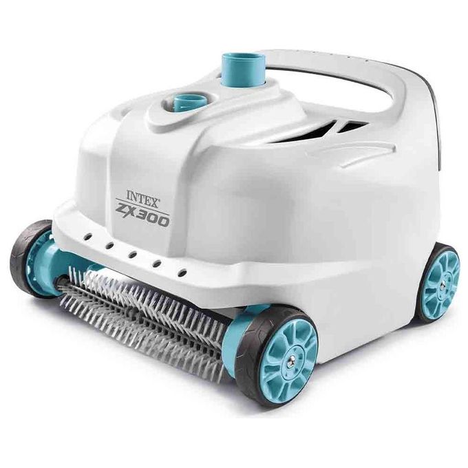 Intex 28005 ZX300 Deluxe Pulitore Automatico Piscina Fondo e Pareti Doppie Spazzole Rotanti Tubo 6.5 m Filtro 0.15 mm Capacita' 1.8 L colore Nero