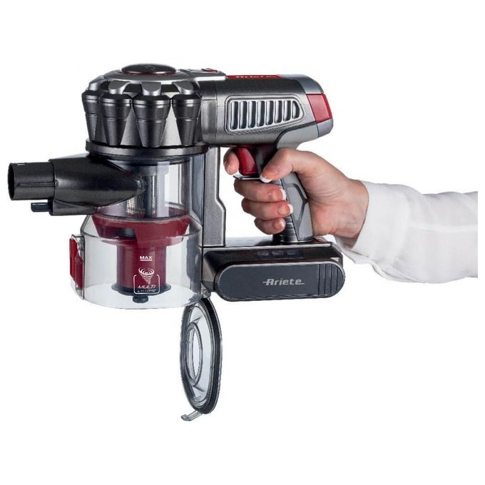 Ariete 2757 Scopa Elettrica Cordless 2 in 1 Ciclonica Senza Sacchetto 1 L 120W autonomia 45 min colore Rosso