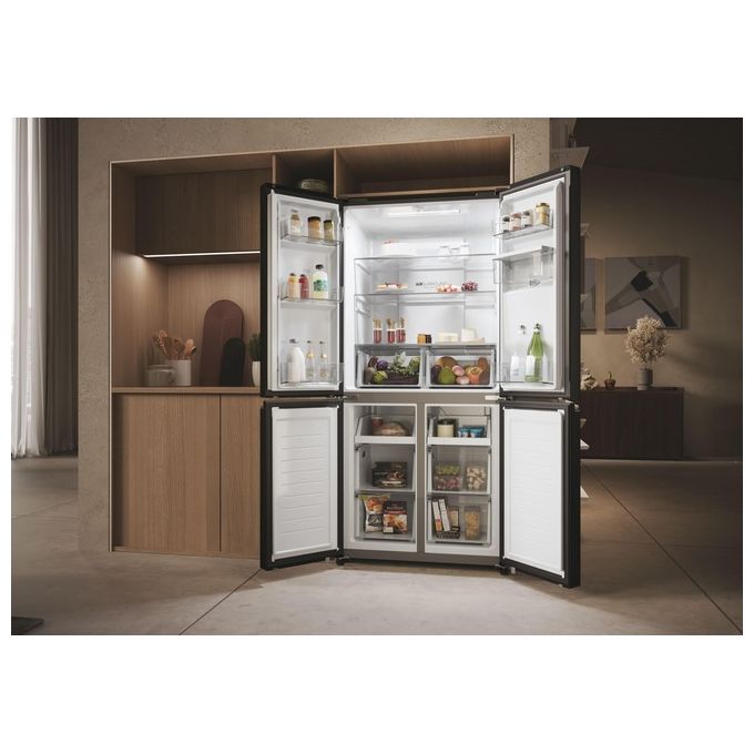 Haier HCR3818EWPT Cube 83 Frigorifero Americano Side by Side 463 L 181,5 cm Classe E 35 dB Total No Frost Dispenser Acqua colore Antracite