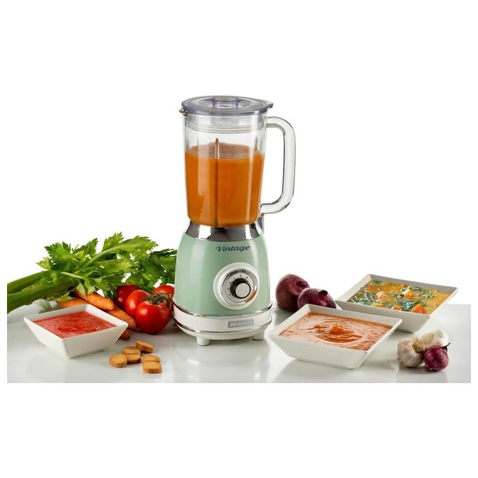 Ariete 583 Vintage Frullatore da tavolo 1,5 L 1000 W 4 Lame Acciaio Inox 4 Velocita' Pulse Tritaghiaccio colore Verde