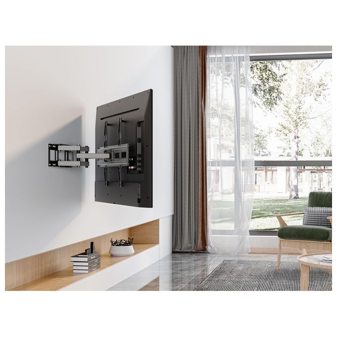 Equip 650337 Supporto TV Full Motion 37'' 80'' VESA 600x400 Portata 40 Kg Girevole Inclinabile colore Nero