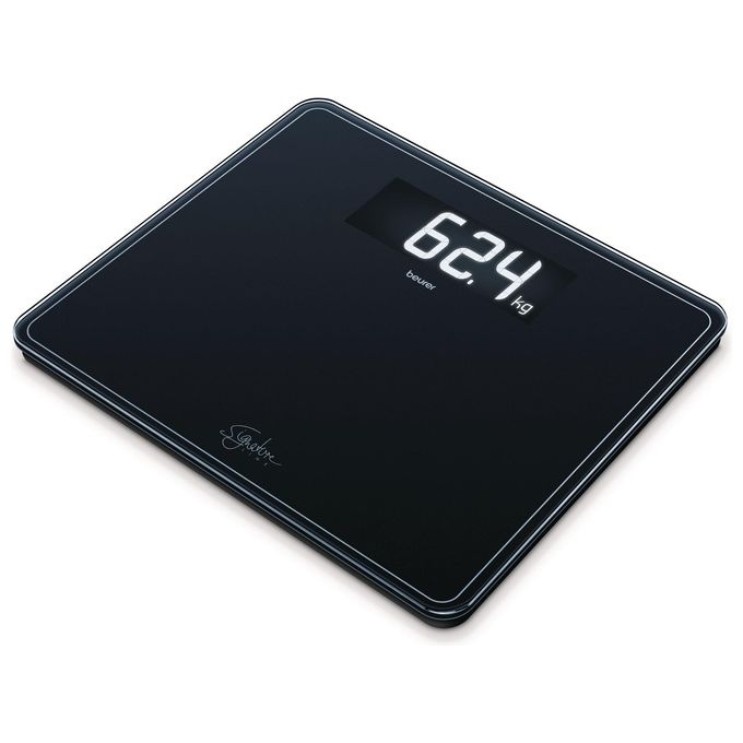 Beurer GS 410 Signature Line Bilancia Pesapersone Digitale Piano in Vetro 200 Kg Display LCD XXL colore Nero