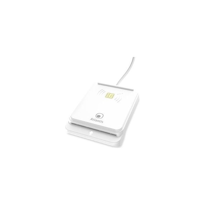 Atlantis P005-CIEK421C Lettore Smart Card Combo 2in1 NFC Contactless CIE 3.0 CNS CRS Tessera Sanitaria USB colore Bianco