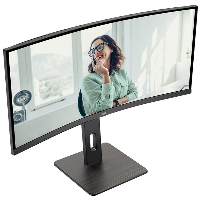 AOC CU34P3CV Monitor Curvo 34'' VA WQHD 100 Hz 4ms USB-C 65W Hub USB RJ45 colore Nero