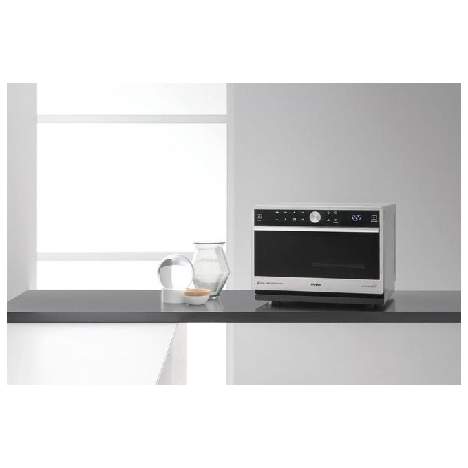 Whirlpool MWSC 9133 SX Supreme Chef Forno a microonde Combinato 33 L 1000 W Grill Vapore Crisp 6° SENSO colore Acciaio Inossidabile