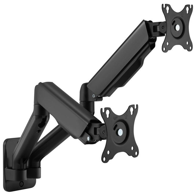 Equip 650138 Staffa a Parete per Doppio Monitor 17'' 32'' VESA 75x75 100x100 mm 18 Kg colore Nero