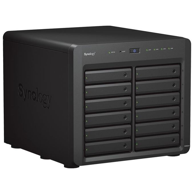 Synology DS3622XS+ NAS Tower 12 Bay Intel Xeon D-1531 6 Core 16 GB DDR4 200 TB Max RAID 0 1 5 6 10 colore Nero