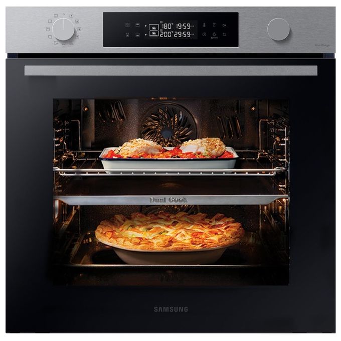 Samsung NV7B44403BS Serie 4 Forno da incasso Elettrico Dual Cook 76 L Classe A+ Vapore Naturale Wi-Fi 40 programmi (60x60x57 cm) colore Nero Inox