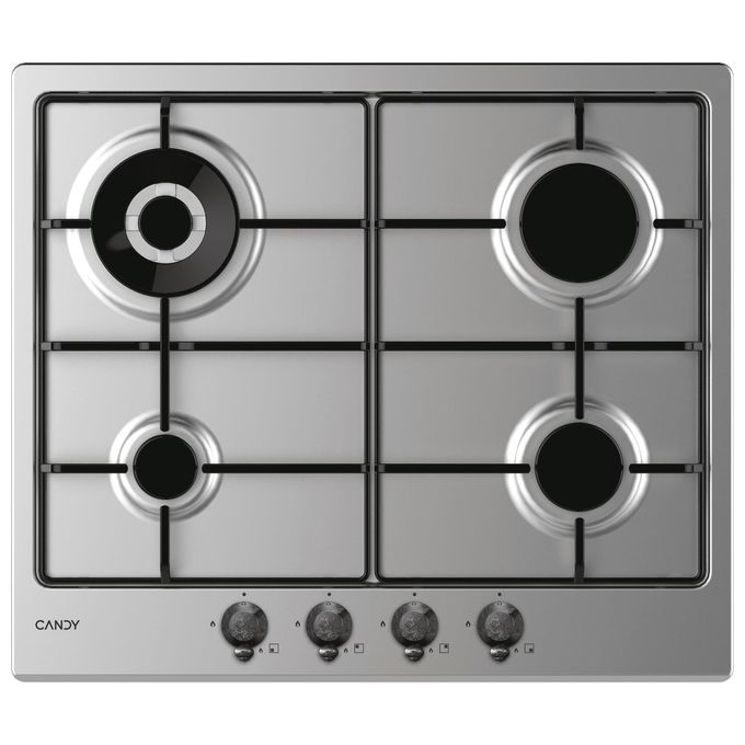 Candy CHW6BR4WTX Piano Cottura a Gas 4 Zone 60 cm Acciaio Inox