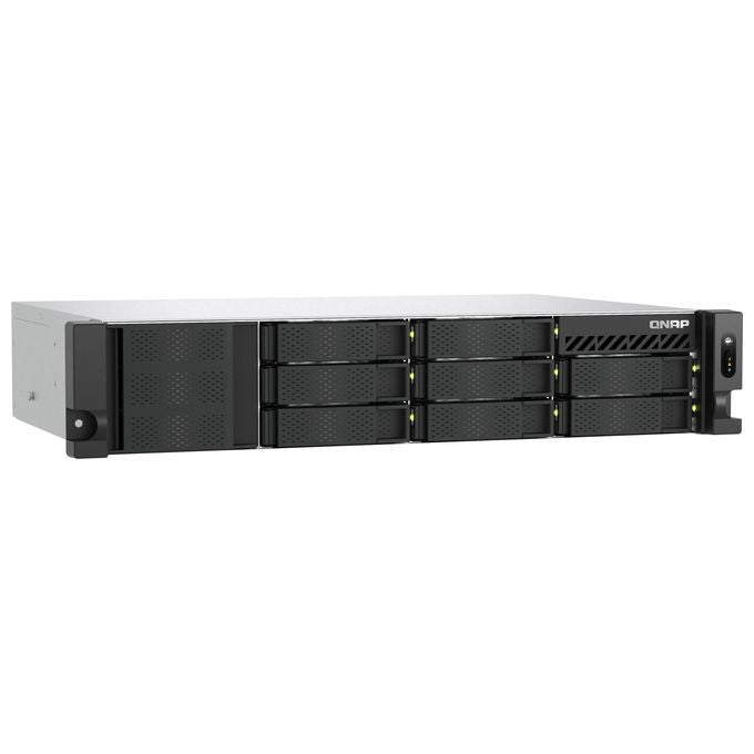 QNAP TS-855EU-RP-8G TS-855EU-RP NAS Rack 2U Intel Atom C5125 8 Core 2.8 GHz 8 GB DDR4 SO-DIMM espandibile fino a 64 GB 8 alloggiamenti HDD SSD M.2 2.5GbE RAID 0 1 5 6 10 50 60 alimentazione ridondante QuTS hero colore Nero