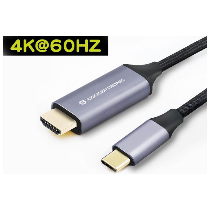 Conceptronic ABBY10G Cavo e Adattatore Video 2mt Usb Tipo-c Hdmi Grigio