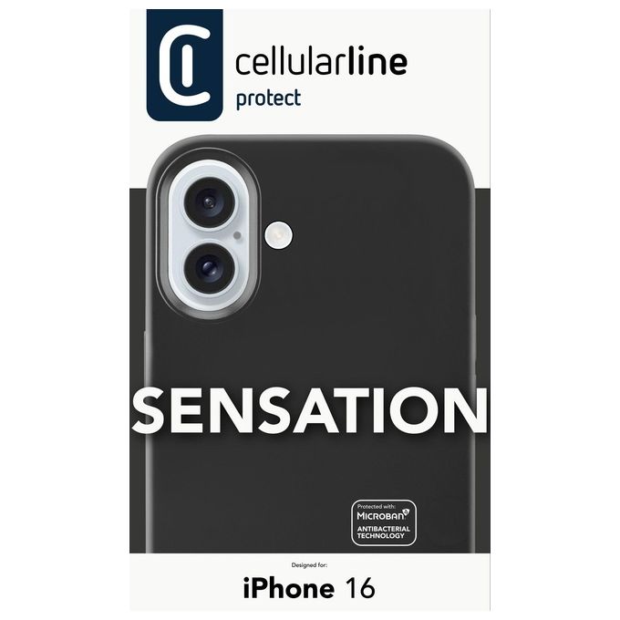 Cellular Line Cover per iPhone 16 Sensation Nero