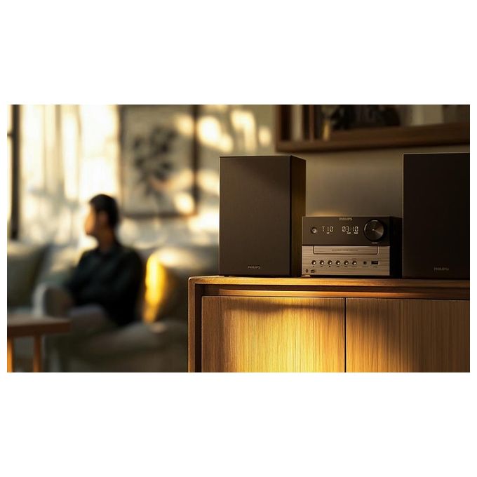 Philips TAM3505M2-12 Micro Hi-Fi DAB DAB+ FM Bluetooth 5.4 Auracast Lettore CD USB 20W colore Nero