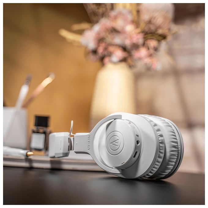 Audio-Technica ATH-M20XBT Cuffia a Padiglione Wireless Bluetooth 5.0 con Microfono Integrato 60h autonomia colore Bianco