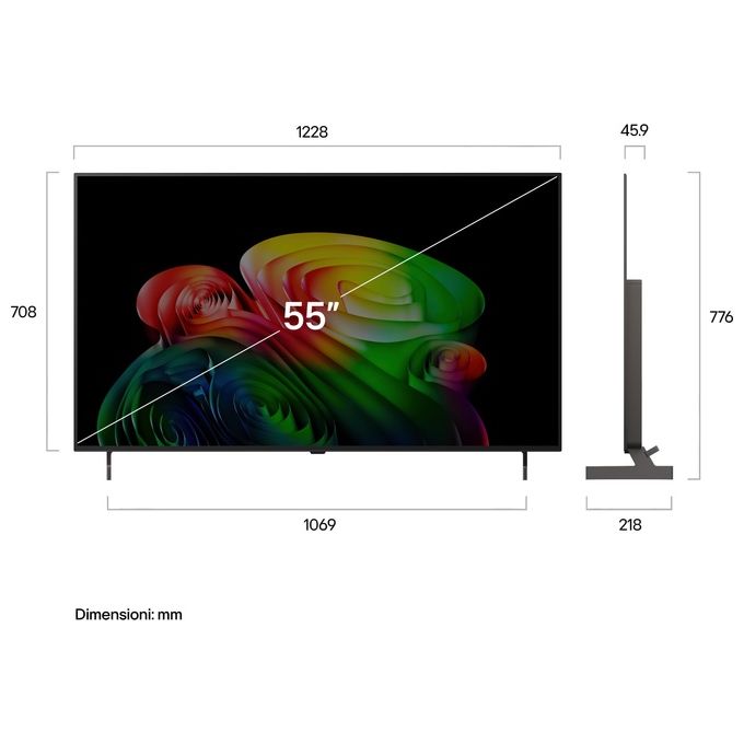 LG OLED55B6ELC.API Serie B6E TV 55 Pollici Smart TV 4K OLED Processore α8 Gen3 con AI Wi-Fi DVB-T2 Classe Energetica F colore Marrone
