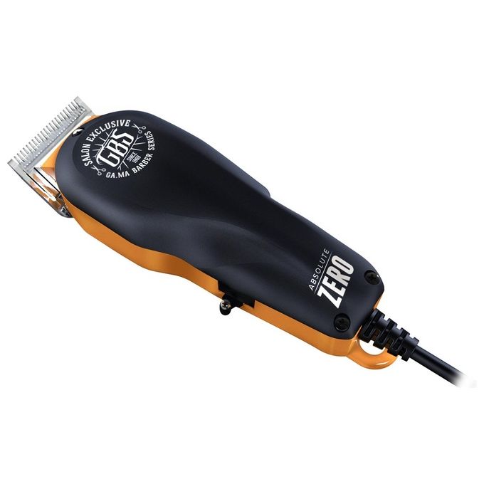 Ga.ma SMB5025 GBS Absolute Zero Tagliacapelli Professionale Lama Balding Motore Magnetico 8W 3000 rpm 2 Pettini colore Nero Arancione