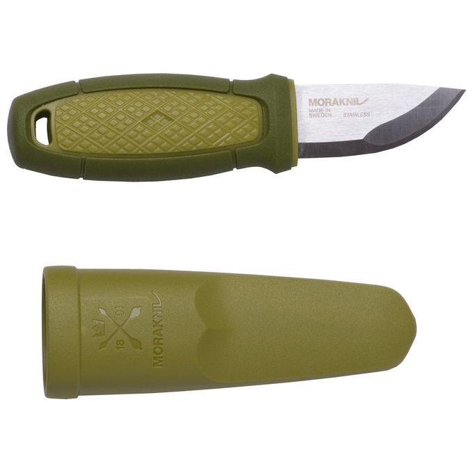 Morakniv 12651 Eldris Coltello da caccia Lama in acciaio inox Sandvik 12C27 Affilatura Scandi Lunghezza lama 5,9 cm colore Verde