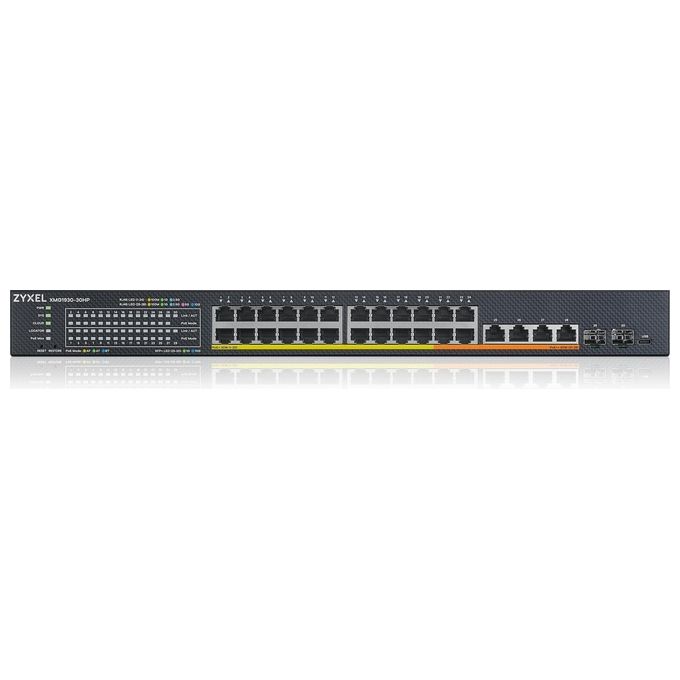 Zyxel XMG1930-30HP-ZZ0101F Switch Gestito L3 24 porte 2.5G PoE++ 700W 6 porte 10G Uplink 4 Rame 2 SFP+ colore Nero