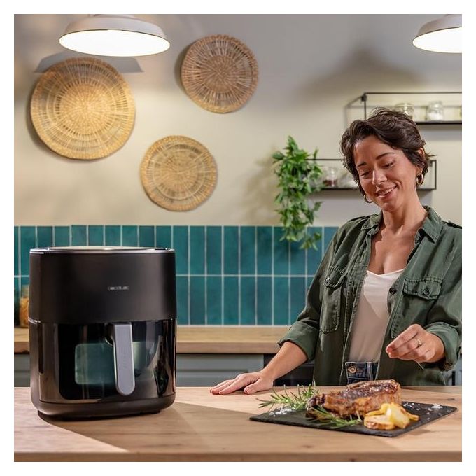 Cecotec A01 EU01 100500 CecofryandGrill Friggitrice ad aria 6,5 L 2200 W 12 programmi display LCD colore Nero