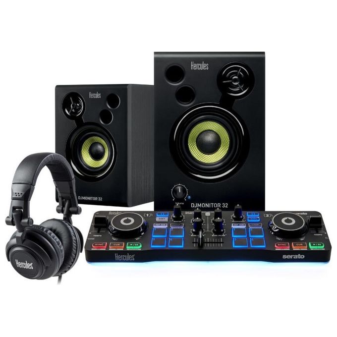 Hercules DJ STARTERKIT KIT_ Completo Lite per Pc-Mac Nero-Bianco