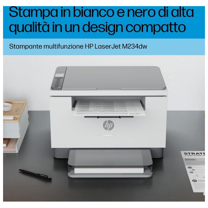 HP 6GW99F LaserJet M234dw Stampante Multifunzione Laser A4 Mono 29 ppm Wi-Fi Ethernet USB colore Grigio