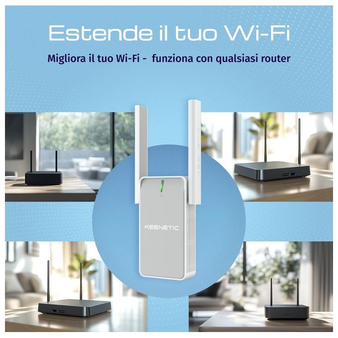 Keenetic Buddy 4 Range Extender WiFi N300 Abilitato per Mesh con Porta Fast Ethernet