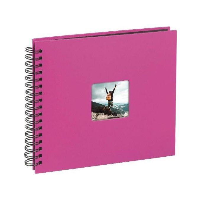 Hama Fine Art Album Fotografico e Portalistino a Spirale Rosa 36x32cm 50 Pagine Nere