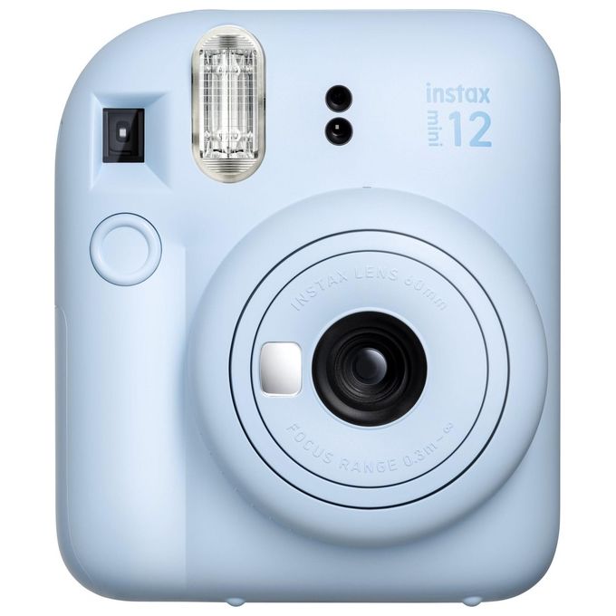 Fujifilm 16806092 Instax Mini 12 Fotocamera Istantanea Esposizione Automatica Flash Integrato Specchio Selfie Modalita' Close Up colore Blu Pastello