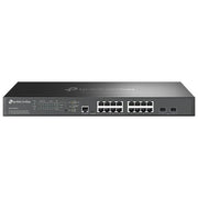 TP-Link SG3218XP-M2 Omada Switch Gestito L2+ 16 porte 2.5GBase-T PoE+ 8P 2 slot SFP+ 10GE 120 Gbit-s colore Nero